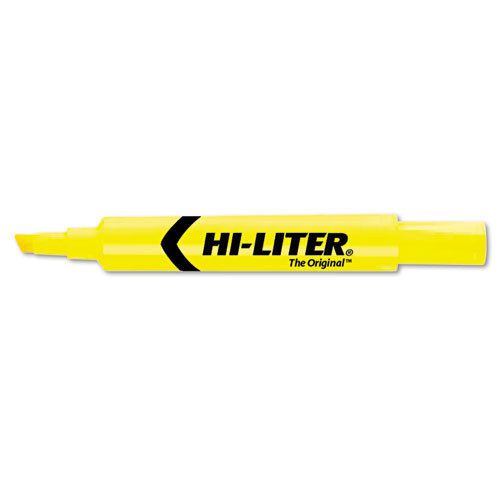 144 HI-LITER Desk Style Highlighters, Chisel Tip, Yellow Ink - AVE07742