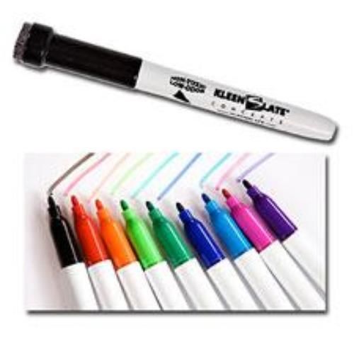 Kleenslate dry erase markers with erasers fine point assorted colors 24 pack for sale