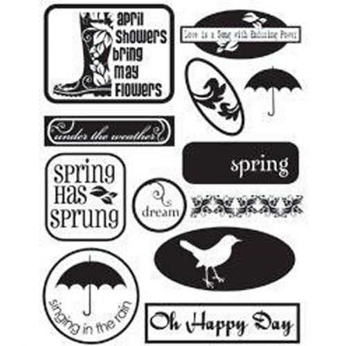 Autumn leaves &#039;wellies &amp; brellas&#039; stampology clear stamps full sheet for sale
