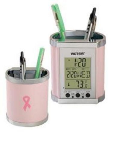 Victor Pencil Cup With Time Date Temperature Pink For Breast Cancer Awareness