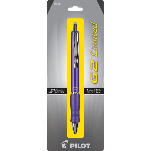 Pilot G2 Limited Retractable Gel Ink Pen, 0.7mm, Fine Point, Purple Barrel 31538