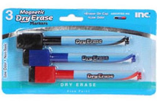 Dollar Store Magnetic Dry Erase Markers 3 Pack Red Black Blue