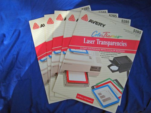Avery 100 Sheets Laser Printer Transparencies  w Borders 5285 Transparency Film