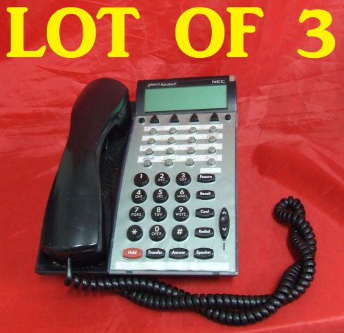 LOT SET of 3 NEC DTP-16D-1 (BK) TEL Black Dterm Series 590041 Business Phones