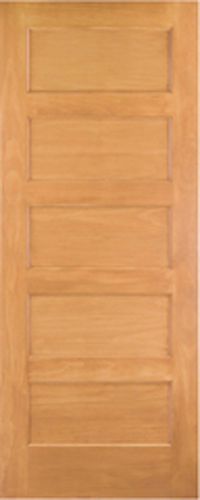 5 Panel Flat Mission Shaker StainGrade Clear Pine Solid Core Interior Wood Doors