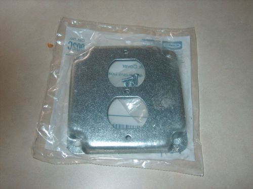 Hubbell 902c steel box cover for 1 duplex receptacle new for sale