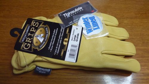Wells Lamont Grips Premium Deerskin Thinsulate Gloves Size Large