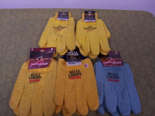 Lot Of 5 Pair Wells Lamont Work Gloves