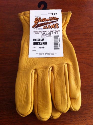 Yellowstone gloves, premium buckskinwork gloves,style 400-d,size 10.5 made u.s.a for sale