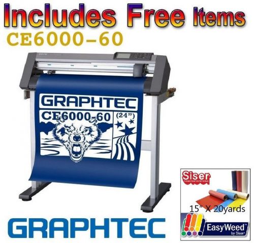 Graphtec ce6000-60 pro 24&#034; vinyl cutter w/ floor stand + free 20 yards of htv!! for sale