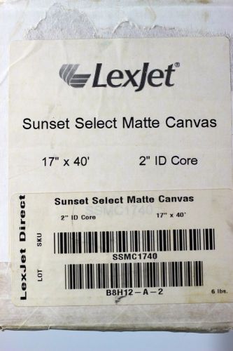 LEXJET SUNSET SELECT MATTE CANVAS 17&#034; x 40&#039; Roll SSMC1740 w/ 2&#034; Core