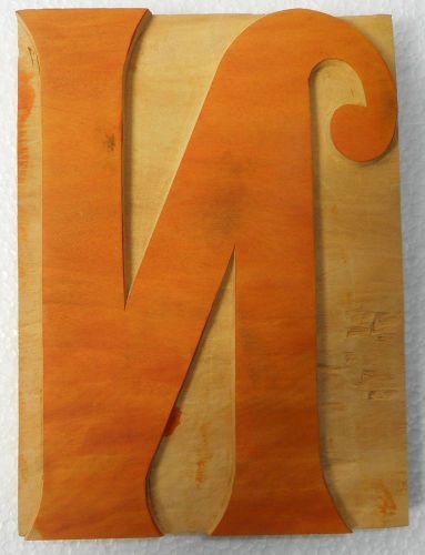 Letterpress Letter &#034;N&#034; Wood Type Printers Block Typography Collection.B887