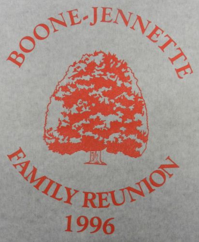 Boone Jennette Family Reunion 1996 Tree Screen Print Transfer Wall Craft
