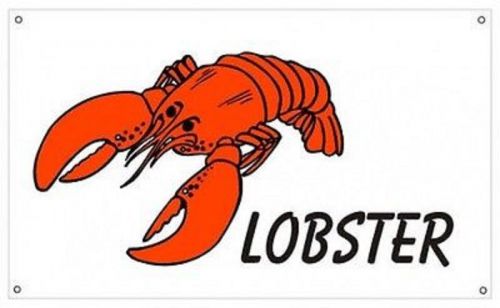 Lobster Advertising Vinyl Sign Banner /grommets 2x3&#039; made in USA white rv23