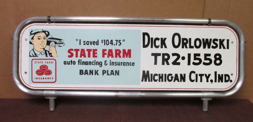 Vintage Used State Farm Insurance Dick Orlowski Agent Steel Sign 40x12in