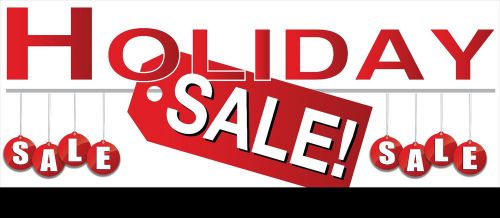 Holiday Sale Banner 36&#034;x96&#034; White Background 13oz Outdoor Banner
