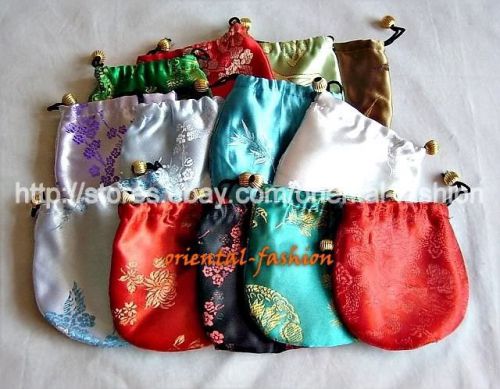 Wholesale 50pcs silk brocade jewelry pouch bag c42 size 4&#034; x 4&#034; for sale