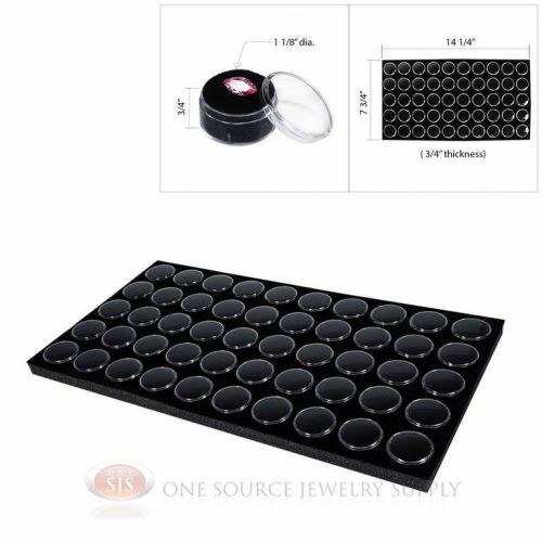 50 Black Gem Jar Foam Insert Tray Jewelry Display Organizer Gemstones Storage