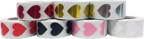 Heart Stickers - 7 color pack of 3/4&#034; Heart shaped labels - 3500 Total Stickers