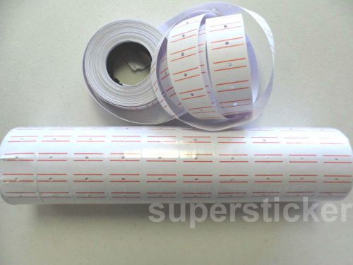 10 Roll X 500 Tag labels Refill for MX-5500 One line Price Gun White /W Red line