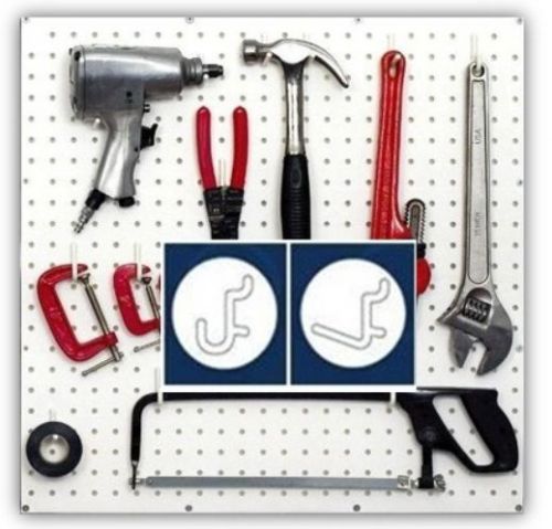 100  bk wallpeg flex-lock peg hooks, organize tools on pegboard, garage storage. for sale