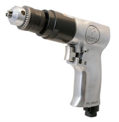 SUNEX TOOLS 3/8&#034; Dr. Reversible Air Drill With Chuck