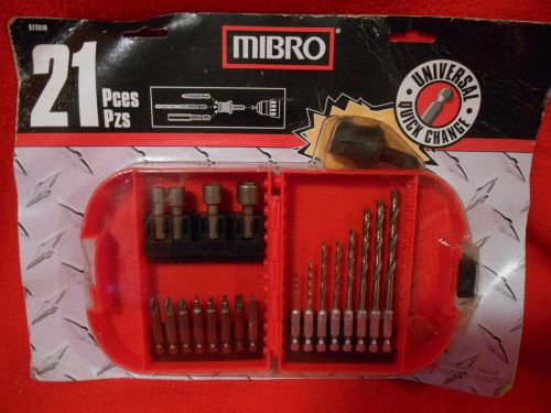 Bnip mibro 21piece set universal quick change 873510 high speed steel drills + for sale
