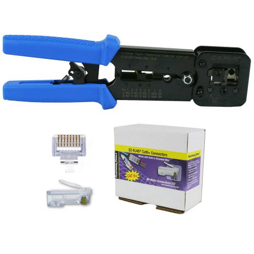 Platinum tools 100054 ez-rjpro hd crimp tool with ez-rj45 cat 6+ 100 connectors for sale