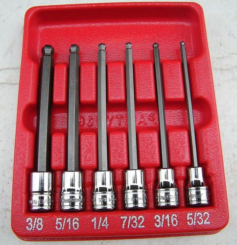 Snap-on NEW #206EFABL  3/8&#034;dr 6pc LONG HEX Ball End