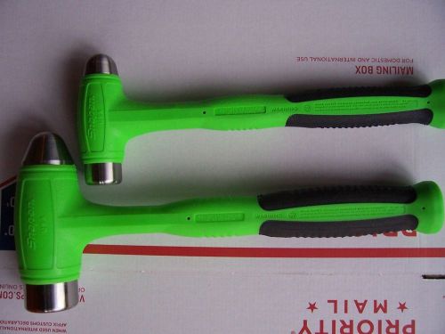 New snap on 16 and 32oz. green dead blow hammer set for sale