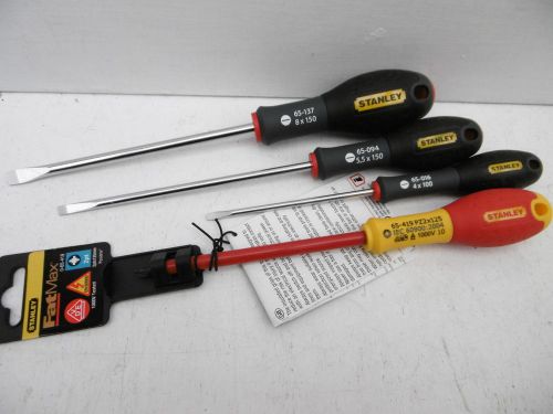 4pce stanley fatmax screwdriver set 4mm 5.5mm 8mm 016 094 137 + pz2 vde 0 65 419 for sale