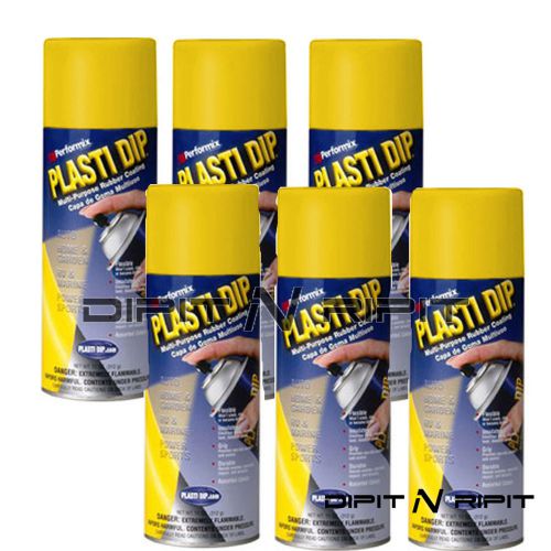 Performix Plasti Dip Matte Yellow 6 Pack Rubber Dip Spray Cans Coating