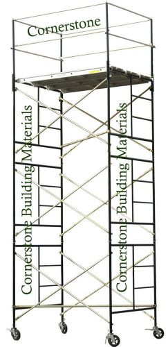 Heavy duty scaffold rolling tower 5&#039; x 7&#039; x 15&#039; standng deck high with railing for sale