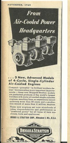 Nov. 1949 Briggs &amp; Stratton Milwaukee,Wis.  Gasoline Engine ad