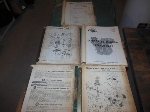1950&#039;s-73 CLINTON MOTORS GROUP OF ORIGINAL PARTS BOOKS 500+ PAGES! RARE FIND!!!!