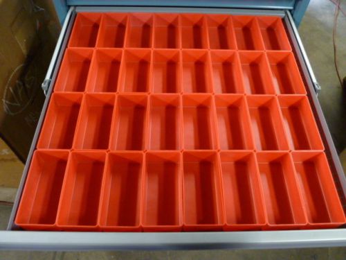 32- 3&#034;x6&#034;x2&#034; Deep Red Plastic Boxes fit Lista Vidmar Toolbox Organizers Dividers