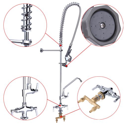 Low lead deck mount kitchen sink mixer pre rinse spray faucet with add-on tap for sale