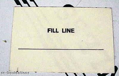 10 Fill Line Lables, Black on Clear for Sinks