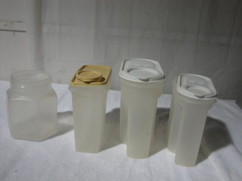 Lot of 4 Assorted Size &amp; Color Storage Containers, EUC