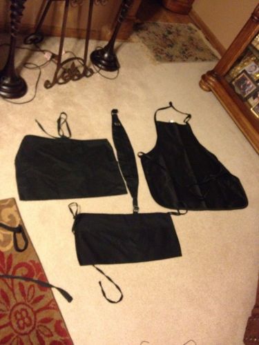 Lot Of 3 Black Aprons... All Reversible One Brand-New And A Cumber Bun