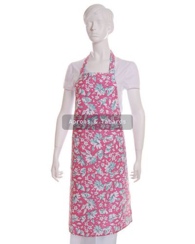 Women Ladies Aprons 1 Size Floral Print in Pink Royal Blue Aqua Navy Blue New