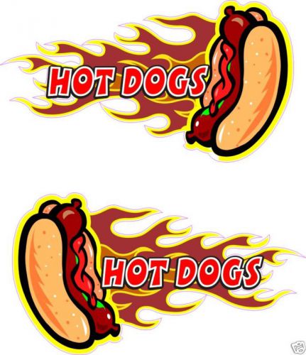2 Hot Dogs Concession Hot Dog Fast Food Decal 13&#034; each