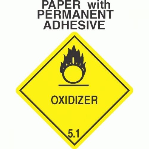 Oxidizer Class 5.1 Paper Labels D.O.T. 4X4 (ROLL OF 500)