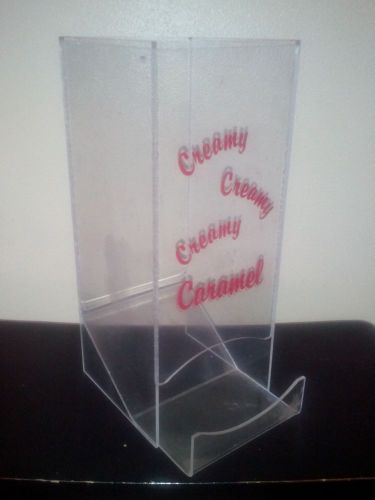 deep Pocket Plastic Countertop creamy caramel candy display plexiglass plastic
