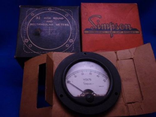 Vintage simpson dc volt meter nib steampunk #12d for sale