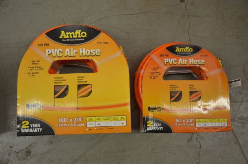 AMFLO 576-100A &amp; 576-50A 300 PSI PVC Air Hose 3/8&#034; x 100&#039; &amp; 3/8&#034; x 50&#039; 1/4&#034; NPT