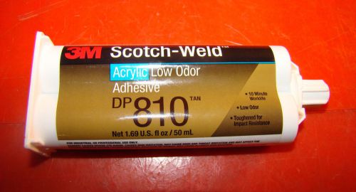 3M SCOTCH WELD, DP810, Acrylic Low Oder Adhesive, Tan, 50ml, Qty. 8 Tubes, /KG1/