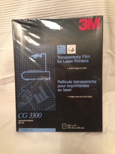 3m Transparency Film For Laser Printers CG3300 NEW Factory Sealed 50 ct