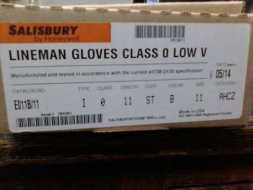 Salisbury lineman rubber hot gloves class 0 - # e011b/10 for sale