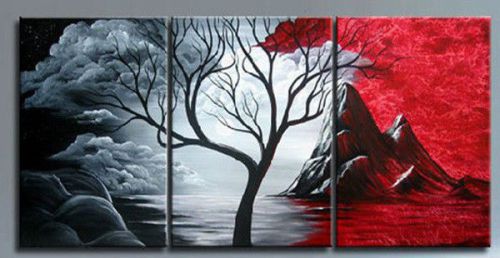 3PIECES MODERN ABSTRACT HUGE WALL ART OIL PAINTING ON CANVAS/+ framed